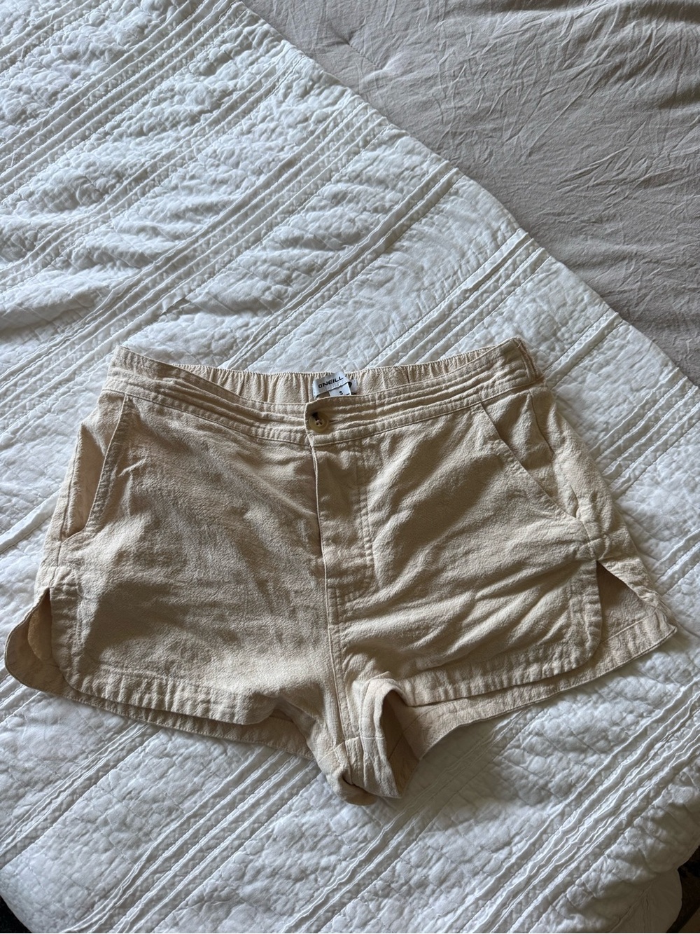 O'Neill Cream Athletic Drawstring Shorts